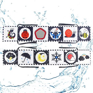 Vente en gros de jouets sensoriels en vrac pour bébés, livres souples en papier froissé noir et blanc à contraste élevé pour l'apprentissage précoce et Montessori - Product Image 3