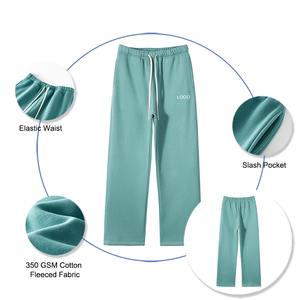 กางเกงวอร์มขาตรงสำหรับฤดูหนาวกางเกงวิ่งบุผ้าฟลีซ350gsm นุ่มปรับแต่งโลโก้ได้ตามต้องการ - Product Image 6