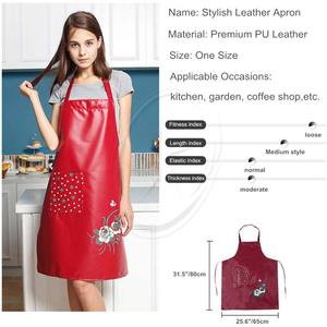 Customized PU Kitchen Oil and <b>Waterproof</b> <b>Aprons</b> for Women with Pockets for Cooking Washing - Product Image 6