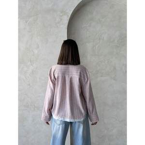 Blusa de Mujer con Detalles de Popelina a Rayas - Product Image 1