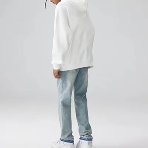 Sudadera con capucha para hombre, estilo urbano, de tela gruesa, manga larga, lisa, oversize, en colores sólidos. - Product Image 3