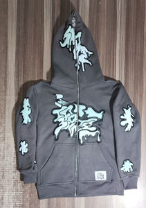 Couvre-visage personnalisé 500 GSM masque cagoule surdimensionnée à capuche personnalisé coton mélangé Vintage fermeture éclair complète cagoule à capuche - Product Image 5