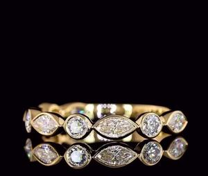 แหวนเพชรมอยส์ซาไนต์แท้แหวนครึ่งวงแหวนเพชรเรียบง่ายฮาโล925เงินเพชรมอยส์ซอไนต์ของขวัญสุดหรูสำหรับผู้หญิง - Product Image 4