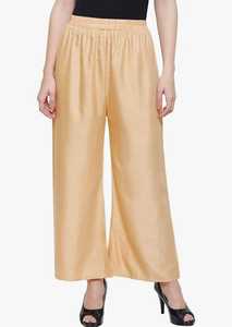 กางเกงผ้าเรยอนสีเบจผ้าเรยอนของผู้หญิงเอวยางยืดระบายอากาศได้ดีสไตล์ลำลองสำหรับฤดูร้อนย้อมธรรมดา - Product Image 3