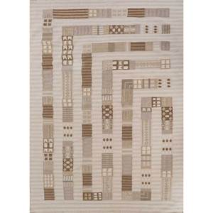 พรมขนสัตว์ทอมือลายเรขาคณิต รุ่น ADWL-13264 สีงาช้าง ขนาด 9x12 ฟุต รูปทรงสี่เหลี่ยมผืนผ้า สำหรับห้องนั่งเล่นหรือห้องนอน - Product Image 1