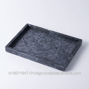 Bandeja de Servicio Decorativa Hecha a Mano al por Mayor de Piedra Natural de Mármol Blanco y Verde - Product Image 5