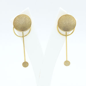 Dua ต่างหูชุบทอง18K ทันสมัยเครื่องประดับแฮนด์เมดทันสมัยทำด้วยมือด้วยทองเหลืองและโลหะผสมทองแดงสำหรับสวมใส่ในชีวิตประจำวันหรืองานแต่งงาน - Product Image 4