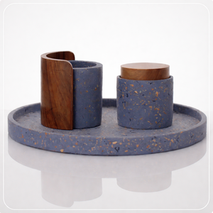 Brûleur d'encens religieux en marbre terrazzo, Mubkhar indien, ensemble plateau et boîte personnalisés pour la saison Ramadan Aïd, derniers Bakhoors faits à la main - Product Image 1