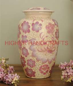 Contemporary Floral Print Pink Aluminium Cremation Urn Durable Fancy Modern Funeral <b>Decorative</b> <b>Object</b> Wholesale Supplies for - Product Image 5