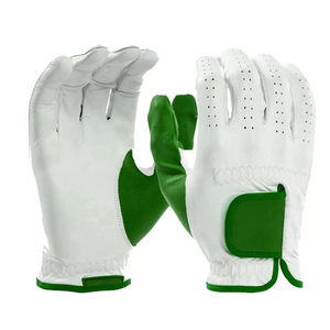 Guante de golf de dedo completo Diseño de cuero PU impreso personalizado Cara sintética duradera Cabretta Cuero OEM ODM Servicio Precio barato - Product Image 1