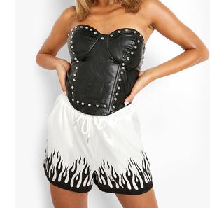 Satin Flame Print Easy Swim Summer Beach Shorts <b>Men</b> Womens Swim <b>Trunks</b> Quick Dry Beach Shorts with Mesh Lining - Product Image 4