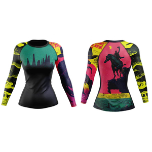 เสื้อรัชการ์ดสำหรับผู้หญิง MMA แบบนุ่มสำหรับยกน้ำหนักแบบแห้งเร็วออกแบบได้ตามต้องการ - Product Image 2