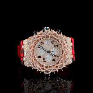 Iced Out Hip Hop Style 41 MM Luxe Moissanite Diamant Montre Ronde Coupe En Acier Inoxydable Montre Automatique Cadeau Pour Hommes - Product Image 1