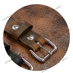 Cinturón deportivo de diseñador de calidad para hombre, cuero de vaca compuesto de doble capa con hebilla de aleación de latón macizo, cinturón de Golf - Product Image 3