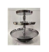 Plateau rectangulaire de luxe en acier inoxydable doré, support à gâteau à étages, écologique, résistant au four, élégant plateau de présentation de desserts pour mariage