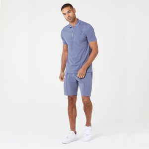 Heavyweight 100% cotton <b>mens</b> short set custom screen printed logo streetwear 2 piece set contrast jogging tracksuit set for <b>men</b> - Product Image 2