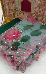 TENDENCIA ORGANZA SIBORI ESTAMPADO SAREE CON BLUSA DESCOSADA PISTA - Product Image 2