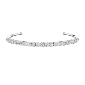 2.31 CT Lab Diamond Tennis <b>Bangle</b> <b>Bracelet</b> Round Brilliant Cut 10KT, 14KT, 18KT Gold & 925 Silver Rose, Yellow, White - Product Image 1
