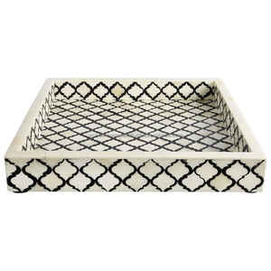 Bandeja de servicio Floral de tendencia moderna con incrustaciones de hueso de perla madre Venta caliente decoración del hogar regalo para boda para hoteles Día de la madre - Product Image 5