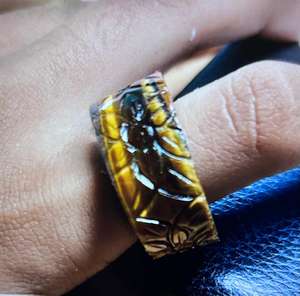 Anillo hecho a mano de ojo de tigre natural Anillo hermoso para mujer. - Product Image 1