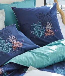 Ensemble de linge de lit imprimé en coton percale 100% motif de plante océanique - Product Image 2