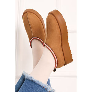 Botines Mini Color Bronceado con Forro de Piel y Suela Gruesa, Categoría de Producto: Botines y Zapatos de Tobillo - Product Image 2