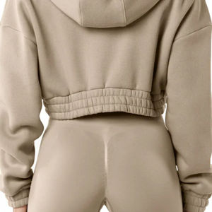 Zipper Pullover High Quality Zipper Hoodies Fleece OEM Logo Custom Crop Hoodies <b>Women</b> <b>Thermal</b> Hoodie Custom Color's Cotton Made - Product Image 6