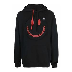 Acid Wash Hoodie Distressed French Terry Vintage Gris Coton Tissu Lourd Surdimensionné À Capuche Brodé - Product Image 1