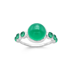 925 argent Sterling à la mode fait à la main anneaux vert Onyx pierre précieuse à facettes bijoux fins pour les femmes Simple lunette réglage mariage - Product Image 5