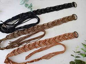 Nouveau Design 2024 été et printemps Style bohème à la mode coloré tricoté coton macramé ceinture pour les femmes - Product Image 4