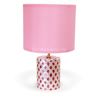 Lampe de table électrique de luxe en nacre, incrustation de coquillages faite à la main, base en bambou, LED E27, éclairage blanc chaud à intensité variable, accent d'éclairage intérieur