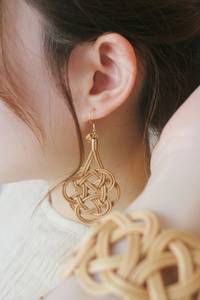 ต่างหูห้อยทำด้วยมือทำจากหวายเครื่องประดับเฉพาะบุคคลน้ำหนักเบามีเอกลักษณ์ - Product Image 2