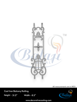 Balustre d'escalier moderne en fonte robuste Balaji Metals BM-76, gris, surface sablée super fine, poli miroir, forte capacité de charge