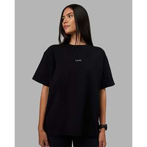 เสื้อยืดโอเวอร์ไซส์ Go-To Heavyweight FLXCotton สีดำล้วน - Product Image 1