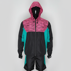 Survêtements coupe-vent réglables en nylon imprimé léger et personnalisé vente en gros d'hiver ensemble de deux pièces à blocs de couleurs pour hommes streetwear - Product Image 1