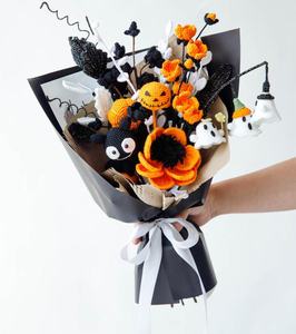 Bouquet de fleurs au crochet d'Halloween, Veilleuse, Cadeau - Product Image 1