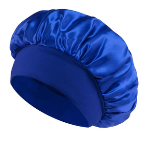 Gorros de noche de satén de Color sólido transpirable para mujer, gorros de seda para cubrir el cabello, MOQ bajo - Product Image 1