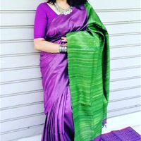 100% pur Tussar soie Saree vêtements ethniques traditionnels pour les Festivals fonctions familiales bureau événements politiques culturels tissés à la main