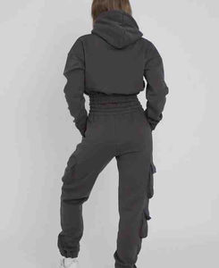 Nouveau survêtement 2025 Crop pour survêtement femme Jogger Crop Top - Product Image 2