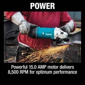 Miniamoladora angular inalámbrica profesional de 7 pulgadas con freno AFT, rosca de husillo M14 y palanca deslizante con gatillo para pulido - Product Image 4