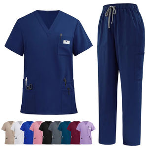 ชุดยูนิฟอร์มโรงพยาบาลผ้าสแปนเด็กซ์สำหรับทั้งชายและหญิงผลิตจากผ้าเจอร์ซีย์ใส่สบาย - Product Image 1