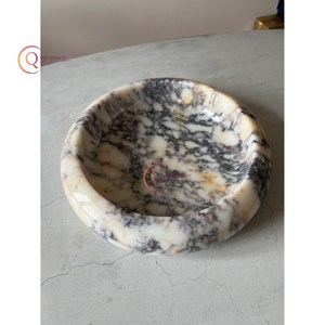 Bol de service alimentaire en marbre Style japonais fait à la main forme ronde aspect attrayant table mariage et fêtes bol de service fournitures - Product Image 4