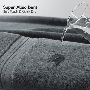 Service OEM Ensemble de serviettes de bain de luxe Meilleure qualité tissée 100% coton pour hôtels Serviette de bain à haute absorption d'eau - Product Image 3