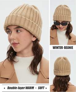 Chapeau beanie unisexe en polaire doublé de spandex/polyester ROMEO INDUSRY, respirant, imperméable, décontracté, pour les voyages, les activités de plein air, l'hiver, réglable - Product Image 4