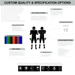 Nouveaux ensembles d'uniformes de football américain unisexes personnalisés 2026 – Qualité supérieure, 100 % polyester, impression par transfert thermique, respirants - Product Image 5