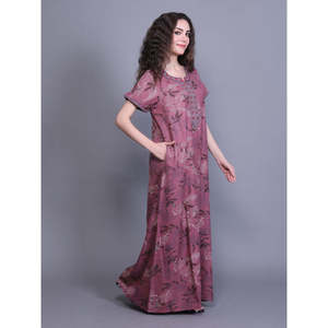 Camisón con Estampado Floral Alpino, Bolsillo Lateral, Bordado en el Escote, Talla 3XL, Material Suave de Spandex, Logotipo Personalizado, Cintura Elástica, ODM - Product Image 1