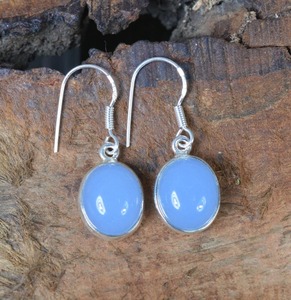 Classical <b>Earrings</b> Jewelry For Women Silver Boho Style Jewelry 925 Sterling Silver Chalcedony Gemstone <b>Handmade</b> <b>Earrings</b> Gift - Product Image 3