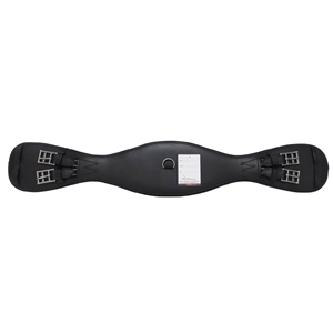 Sangle en cuir noir de qualité supérieure avec boucle à rouleau en acier inoxydable rembourré doux vente entière produit d'équitation équestre - Product Image 1