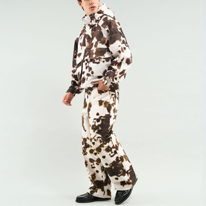 High Quality Winter Hooded Men Windbreaker Tracksuit Set Printed Breathable Waterproof Jacket Polyester/Cotton Fleece <b>Pants</b> Two - Product Image 3