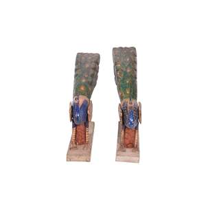 Paon traditionnel peint à la main sur bois, motif animal fait main - Product Image 6